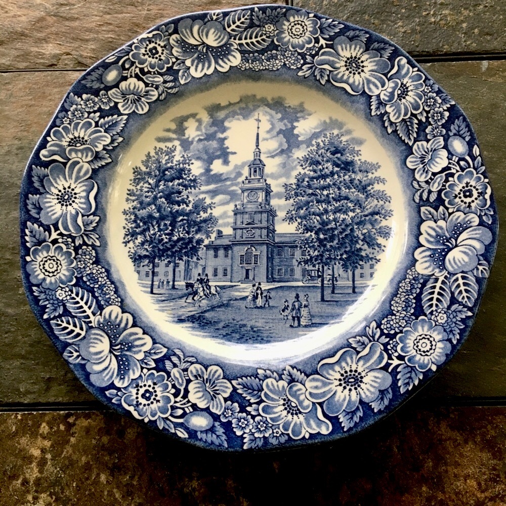 Blue and White Decorative Dinner Plate - Classic Transferware